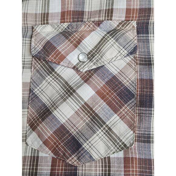 Wrangler Western Retro Pearl Snap Short Sleeve Shirt Men's XXL Plaid Rodeo - Picture 4 of 7